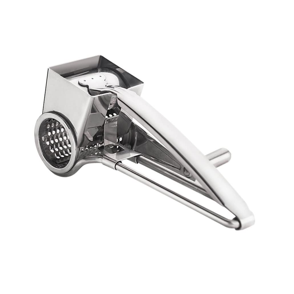Takingup Silver Stainless Steel Rotary Cheese Grater Chocolate Hand Cranked Cheese Grater, Hand Crank For Home Use