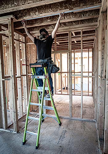 Little Giant Ladder Systems 13610-001 Green King Kombo Pro 6' A frame 10’ Extension-Hi-Viz Type 1AA, 6 Ft