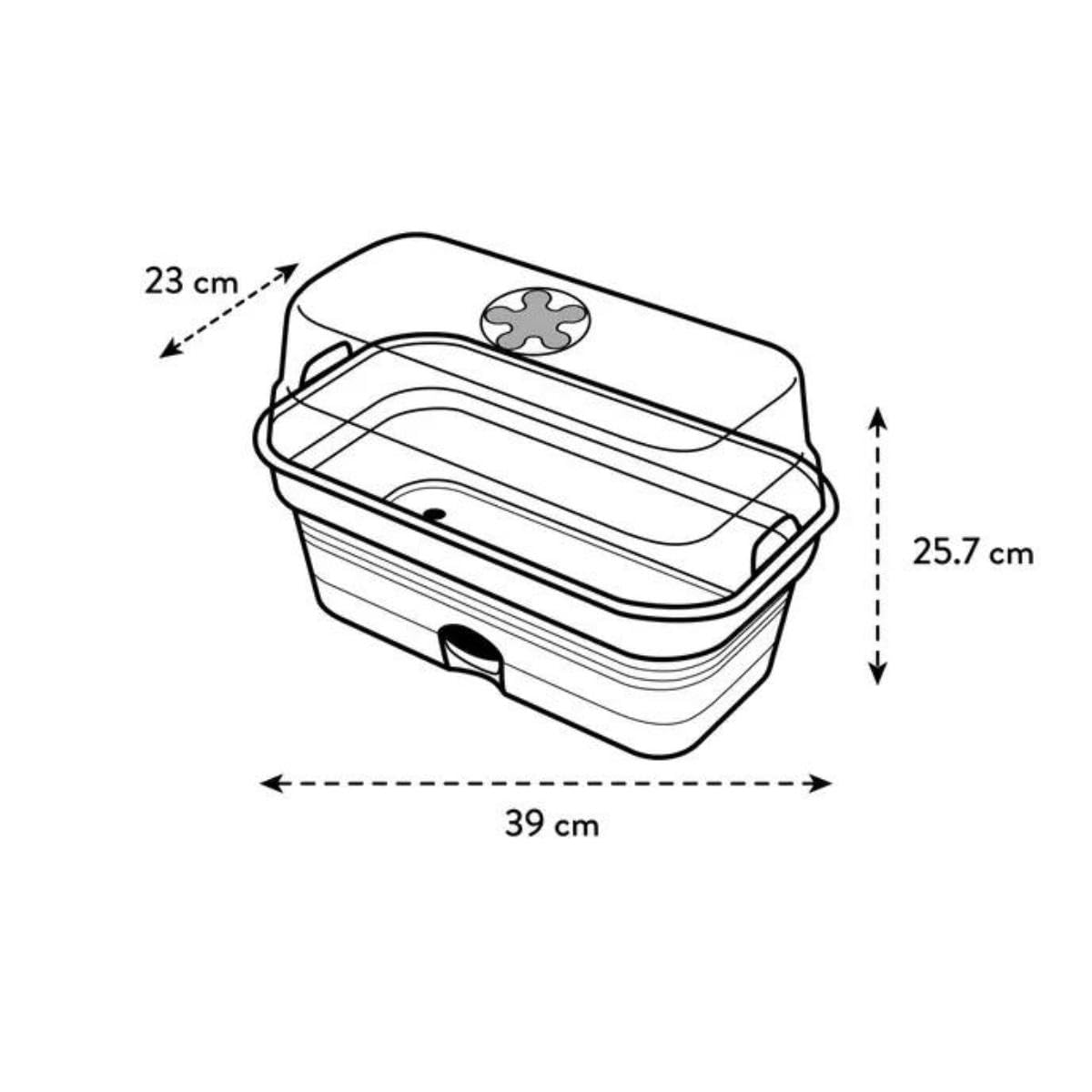 Elho Green Basics Plateau De Culture Allin 1 L Jardinière - Living Noir | L 23 x W 39 x H 15.2 cm | Soucoupe Intégrée | Plastique 100% recyclé