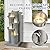 Grepatio Outdoor 5-Tiers Cascading Water Fountain, Garden Waterfalls Fountain with LED Lights, 24" H Modern Indoor Floor Standing Water Fountains with Pump for Patio, Yard, Deck Decor (Light Grey)