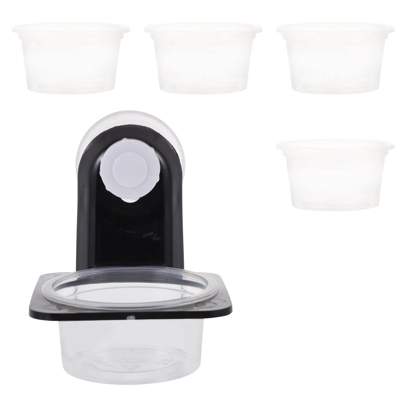 COLLBATH 1Set Suction Cup Reptile Feeder and Water Bowl Wall Mounted Plastic Dish for Gecko Tortoise and Other Reptiles Durable Easy to Clean Multi Functional Pet Feeding