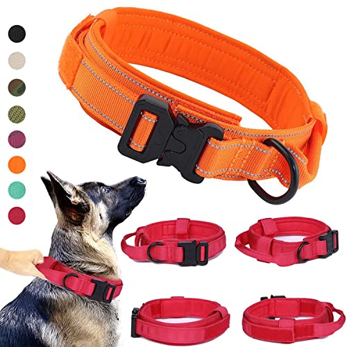 BUYTER Reflective Nylon Tactical Dog Collar Military Adjustable Durable For Large German Shepherd Outdoor Working Training Walking with Leash - Image 4