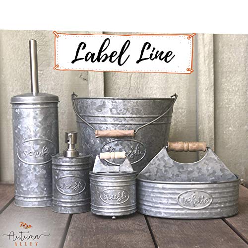 Autumn Alley Rustic Farmhouse Galvanized Bathroom Accessories Set (4 PCS) - Lotion Soap Dispenser, Toothbrush Holder, 2 Apothecary Jars (Qtip Holder) - Rustic Farmhouse Bathroom Decor
