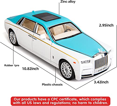 Image of Invite Enterprise 1 /24 Rolls-Royce Phantom Model Car,Zinc Alloy Pull Back Toy Diecast Toy Cars with Sound and Light for Kids Boy Girl Gift 【Colors as Per Stock】