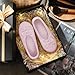 OFFCUP Damen Hausschuhe, Memory Foam Leicht Frottee Hausschuhe, Gemütlich Ballerinas Faltbare Ballerinas Hüttenschuhe Indoor Antirutsch Baumwolle Warme Slippers
