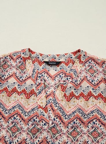 Image of Dokotoo Womens Blouses V Neck Puff Short Sleeve Business Casual Tops
