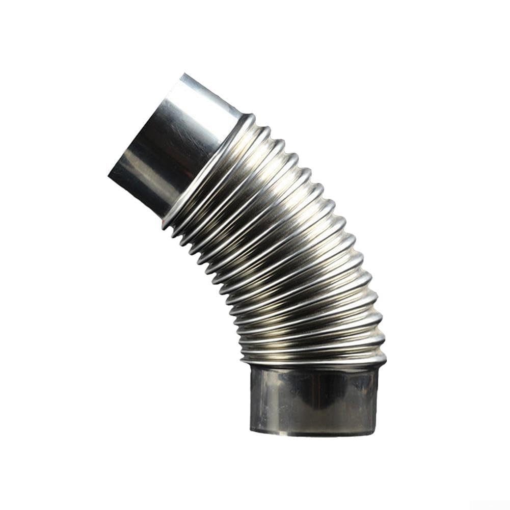 Tubo a gomito in acciaio inox a 45 gradi per camini a legna, stufe da campeggio, forni da forno e sistemi di ventilazione dello scaldabagno a gas (80 mm) - 4
