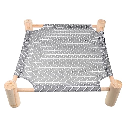 Ipetboom Pet Bed ペットキャンプベッド ハムスターハンモック スナネズミのおもちゃ ウッドレッグペットベッド アウトドア キャンバス ロッキングチェア