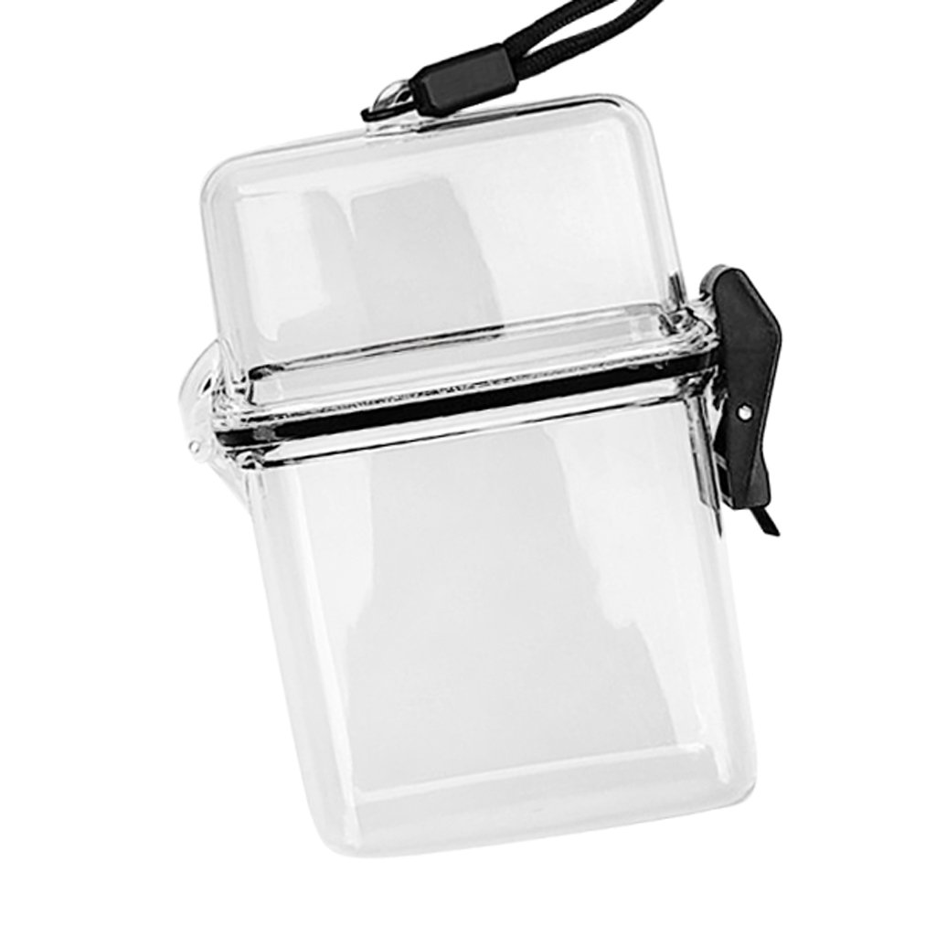 Homyl Premium Taucherei Tauchei Aufbewahrungsbox wasserdicht Dry-Box Trockenbox Transportbox Tragebox mit Befestigungsschnur Karabiner - Transparent