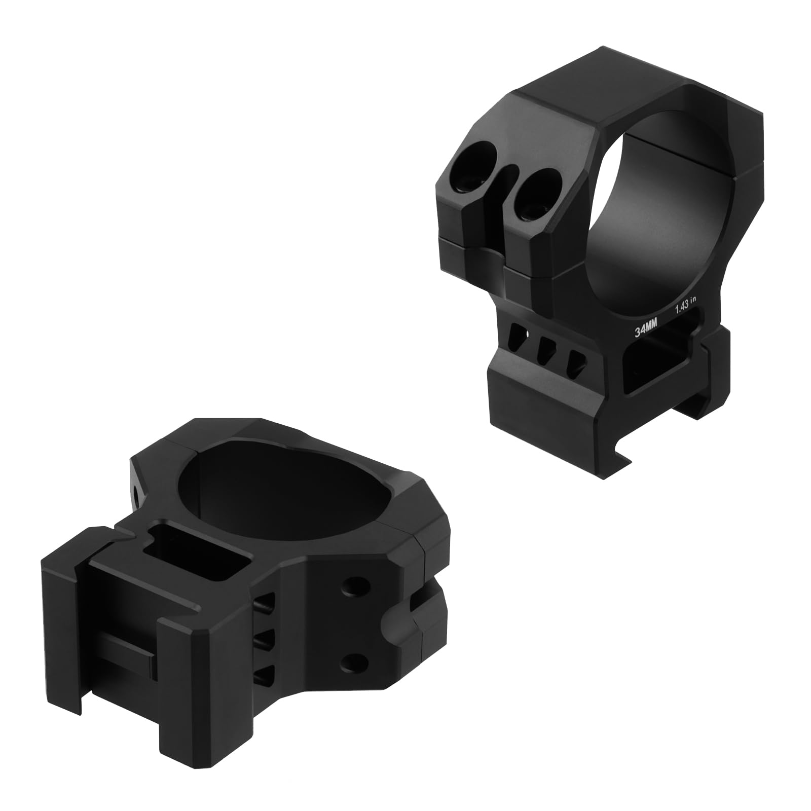 Anello per Mirino da 34 mm, Adattatore per Mirino Picatinny ad Alto Profilo, Anello di Montaggio per Mirino Leggero per Binario da 21 mm, Adattatore per Mirino Ottico da 1,34" per Esterni