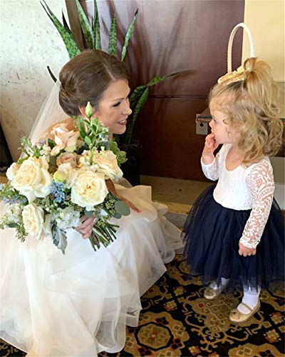 Image of 2Bunnies Girl Peony Lace Back A-Line Straight Tutu Tulle Party Flower Girl Dress