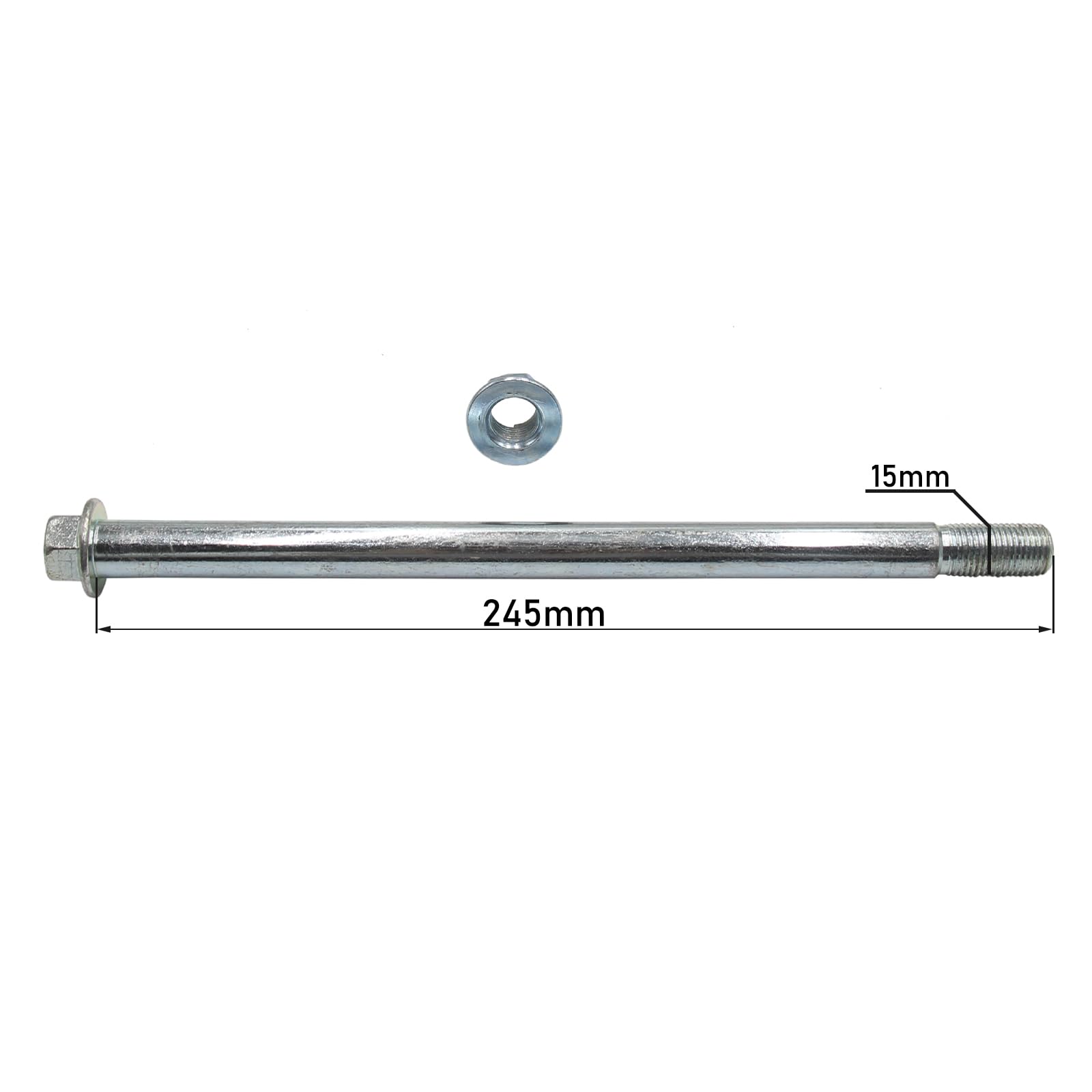 Axe de roue avant et arrière 15 mm 245 mm pour Pit Pro Trail Dirt Bike