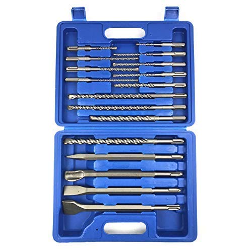 17-teiliges Bohrer-Set, Meißel, SDS Plus, Bohrhammer-Bits, Set, passend für Hilti Hydropower Installationswerkzeuge mit Aufbewahrungsbox, Meißel,