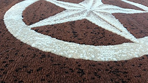 Texas Star Long Runner Area Rug Dark Brown & Beige Design 5457 (32 Inch X 19 Feet 8 Inch) #TOP4