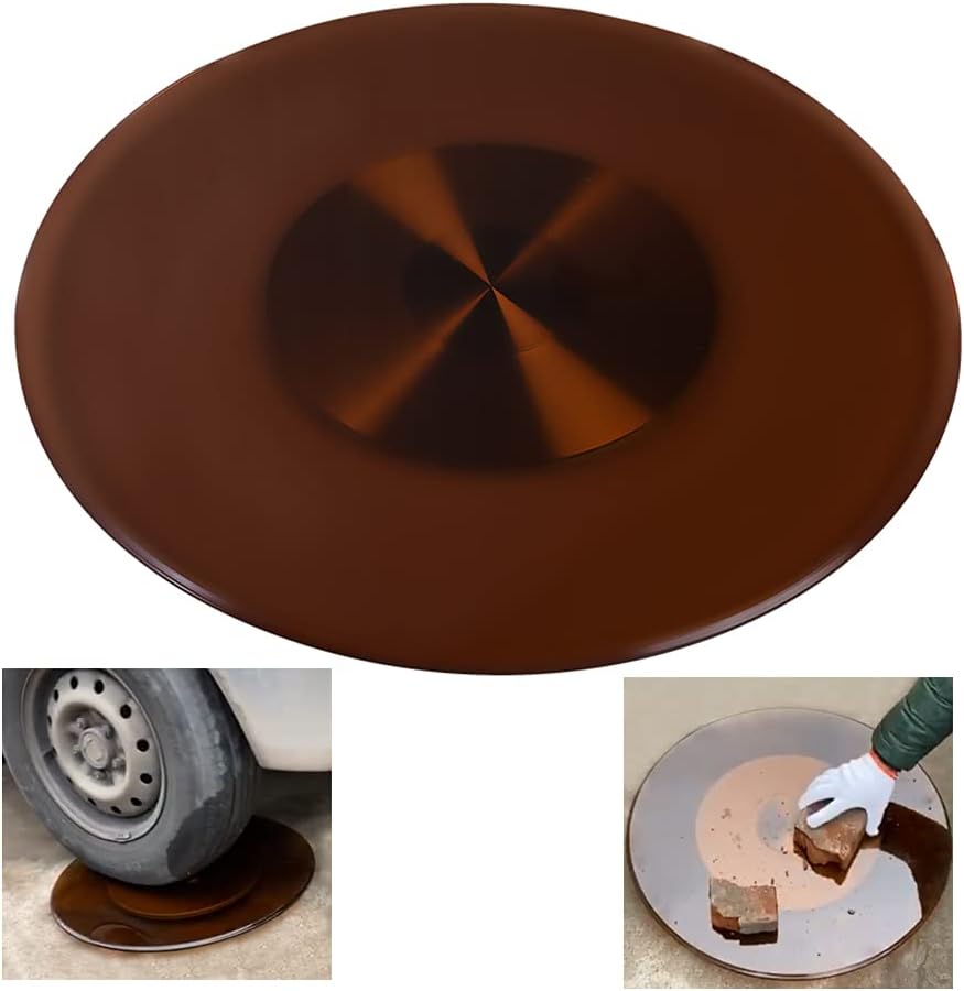 Brown 60/70/80CM Turntable Tempered Glass Lazy Susan Round High Temperature Resistance Tabletop Rotating Serving Tray Aluminum Base with 6 Leg Nails