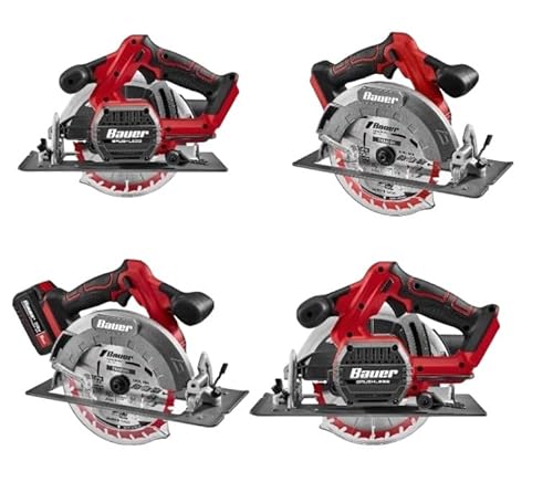 Generic 20V Brushless Cordless 7-1/4 in. Circular Saw - Tool Only - Bauer Compatible, Red