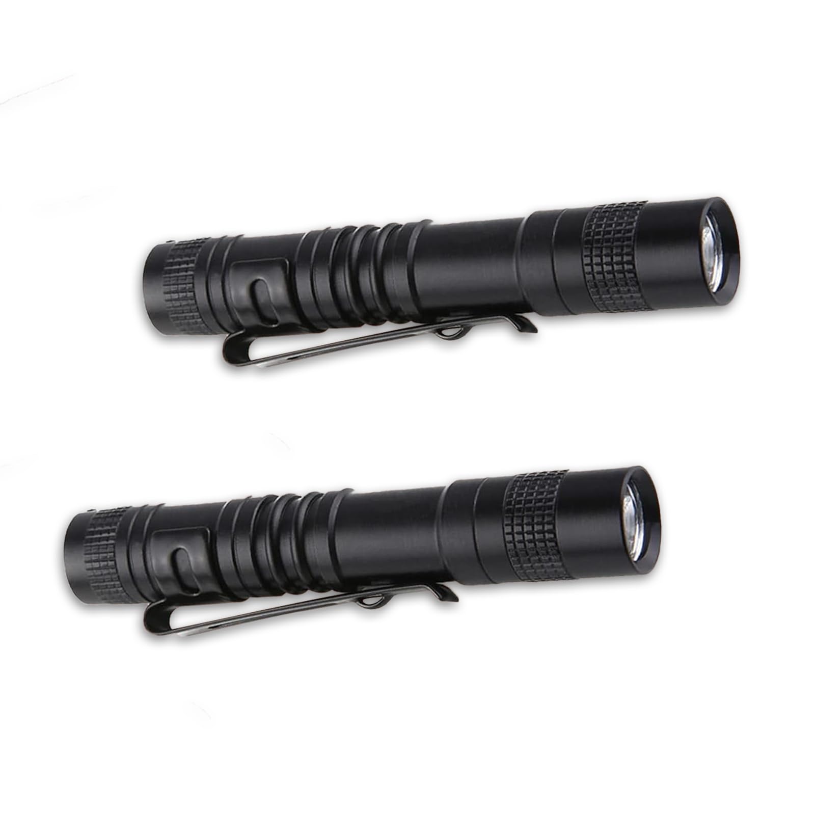 YAFIYGI 2Pack Mini Led Flashlights High Lumens Outdoor Small Tactical Flashlight Glow in The Dark 3.55 Inch Handheld Pen Light Clip for Camping