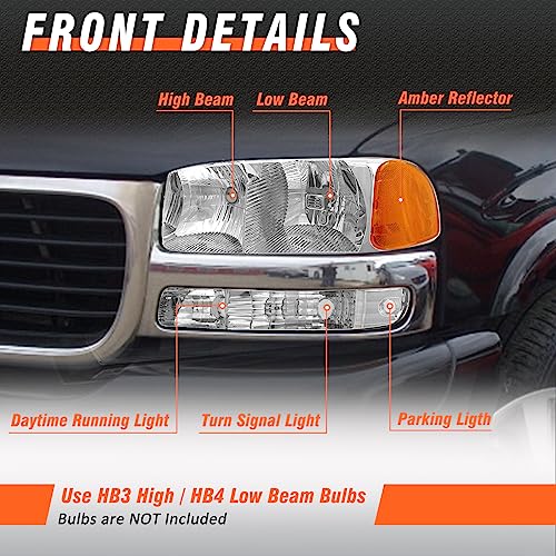 AXLAHA for 1999-2006 GMC Sierra/Yukon Headlights Chrome by AXLAHA - Used condition - Image 4