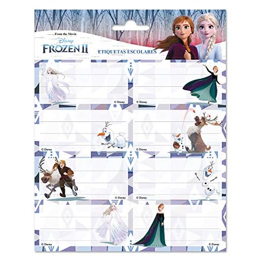 Etiquetas adhesivas Disney Frozen - Pegatinas libro nombres / Pack etiquetas escolares - Papeleria Disney - Vuelta al cole material escolar - Producto con licencia oficial