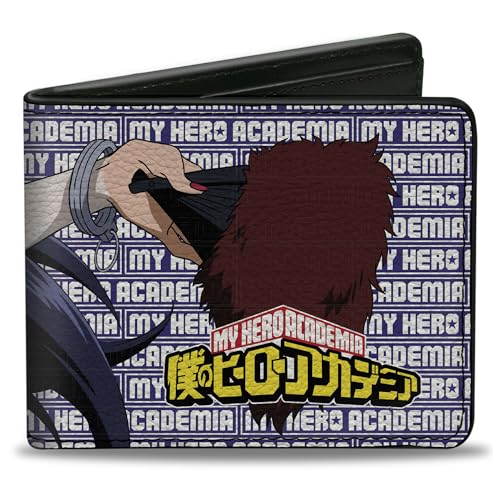 Buckle-Down Crunchyroll Wallet, Bifold, My Hero Academia Midnight Jumping Pose and Logo Blue White, Vegan Leather