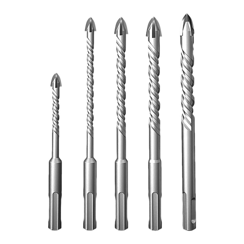 Juego de brocas triangulares multifuncionales, 5 uds., 6-12mm, mango plano tres lados for azulejos cerámica, ladrillo hormigón, perforadora vidrio y madera