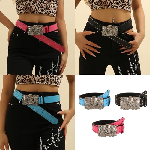 Trendy Men Belt With Skull Detailing Gothicism Styles Waist Belt Aesthetic Belt For Casual Wear2