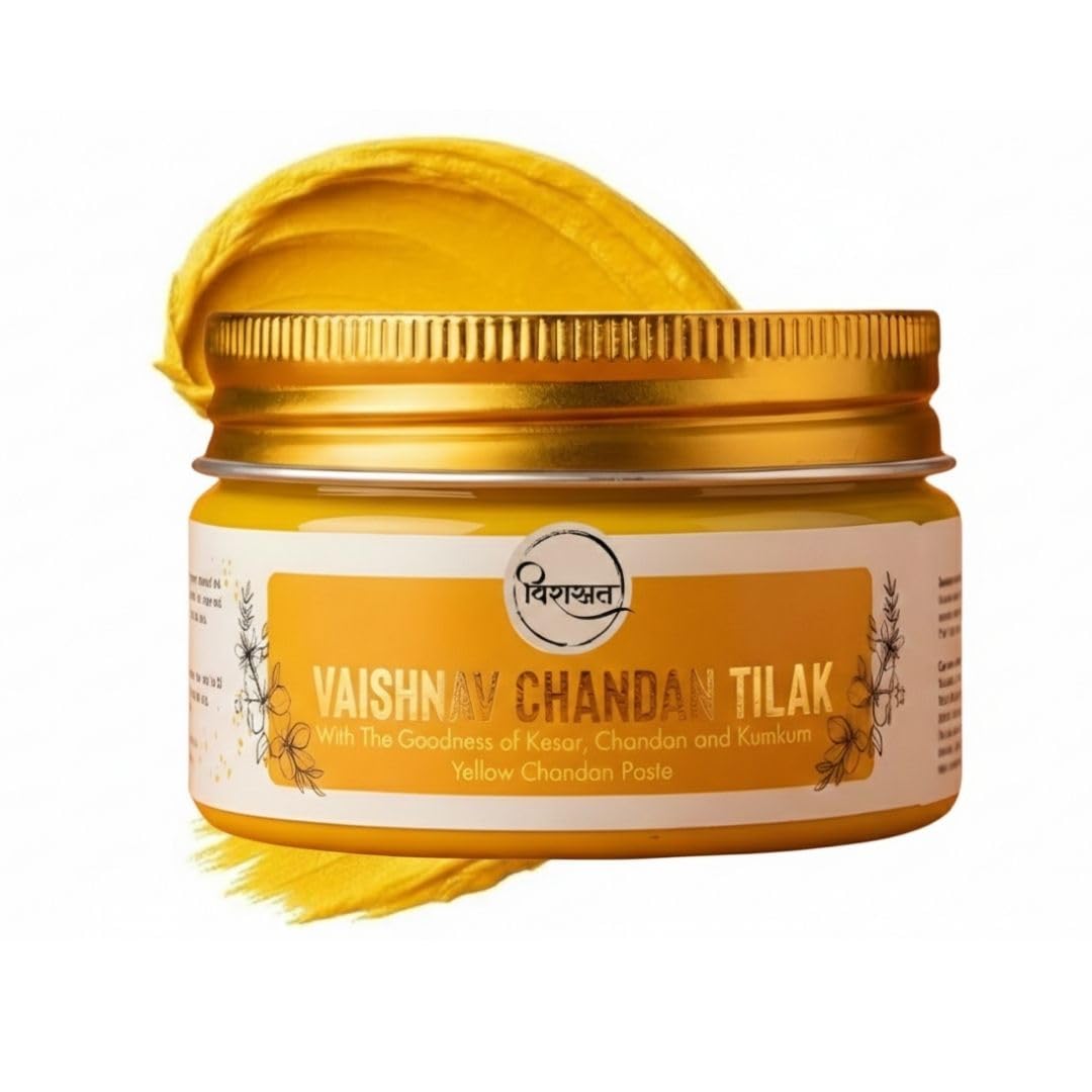 Vaishnav Chandan Tilak (Liquid) | 100% Herbal Pure & Original Sandalwood, Idol Pooja, Tilak, Hawan & Meditation, Long Lasting Fragrance, Cooling, Chandan Paste/Tilak & Kesar (100 G) (Yellow)-picture-13