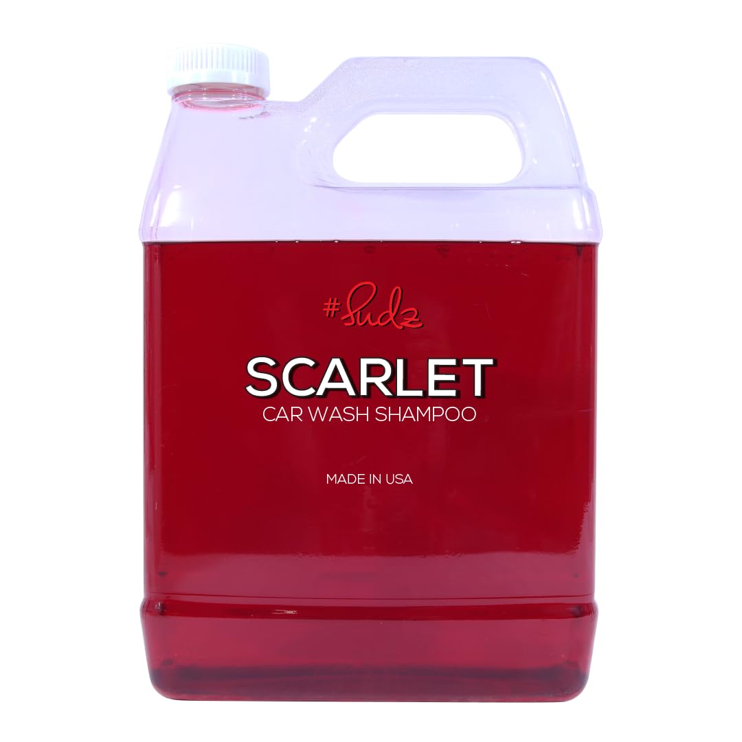 SudzBox Scarlet Car Wash Shampoo 64 oz. - Half Gallon - Automotive Car Wash Soap - Works on Cars, Motorcycles, RV's, Boats, + More