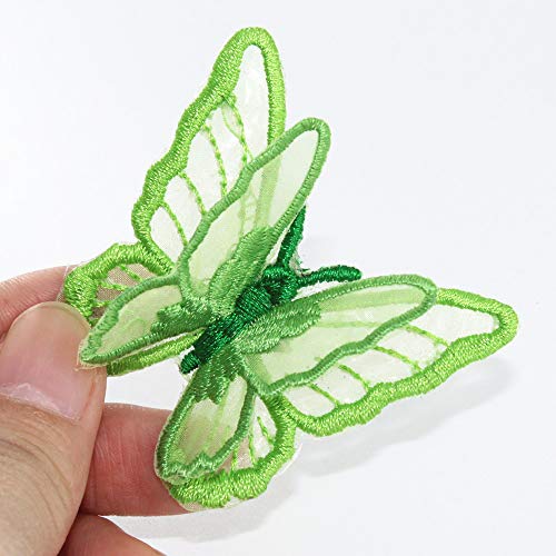 Sunmove LS01 Grün Schmetterling Spitzenapplikation Aufnäher 10er