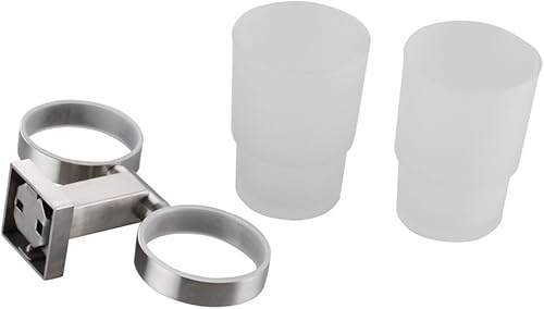 Miniatura 7 de Acero inoxidable montado en la pared del tenedor del cepillo de dientes del sostenedor doble SUS304 cepillado acabado G1001