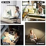 SKYLEO LED Desk Lamp with Slim Base - Adjustable Swing Arm Desk Light, Dimmable, Timer, Eye Protection, Memory Function, 1300LM, 12W, Black - Image 6
