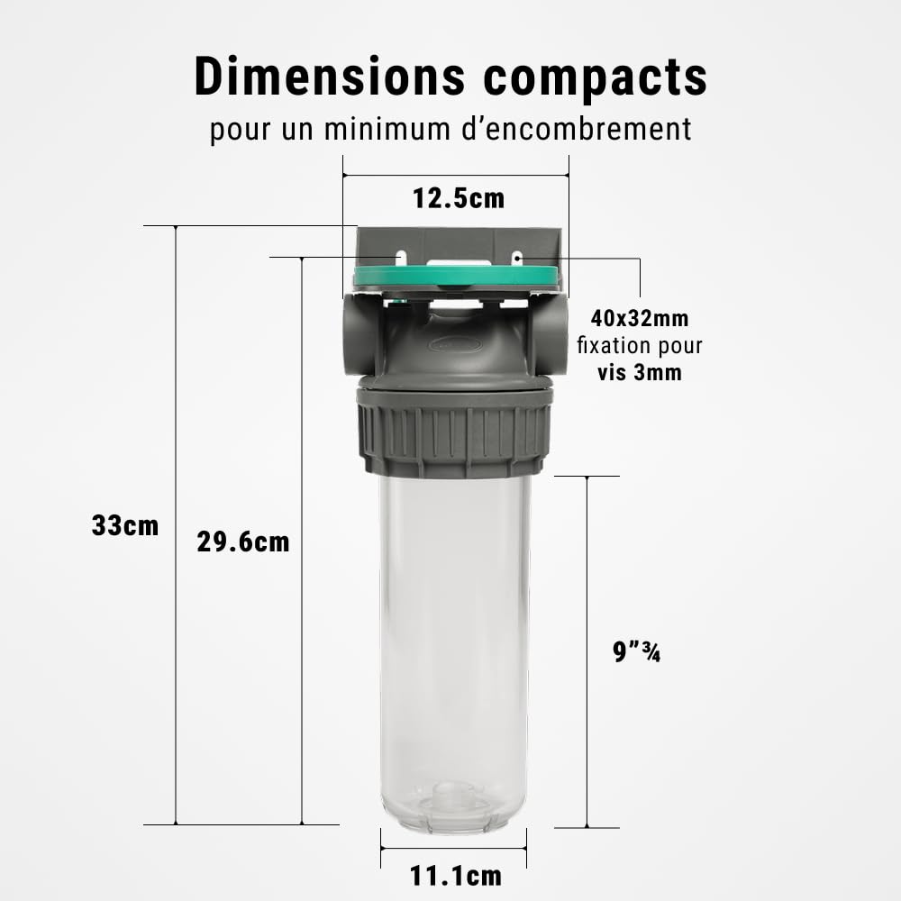 Filtre à eau simple 9' 3/4 3P + cartouche anti-odeurs