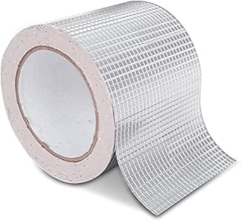 Matiko Aluminium Foil Waterproof Tape Butyl Tape Waterproinum Foil Tape Sealan Tape for RV Repair, Window, Silicone, Boat and Pipe Sealing, Glass & Rubber Roof Patching, Silver -(10 Cm x 5 Meter)