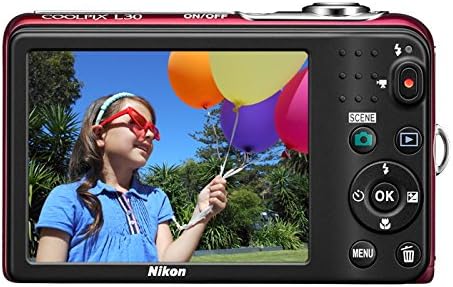 Nikon COOLPIX L30 20.1 MP Digital Camera with 5x Zoom NIKKOR Lens and 720p HD Video (Red) (Discontinued by Manufacturer)