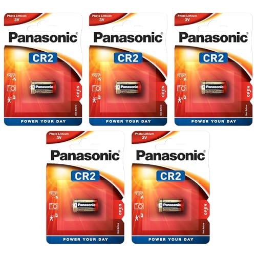 Pile CR2 Lithium Panasonic 3V : lot de 5 piles pour télémètre et flash