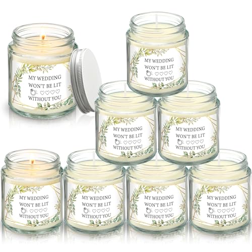 6 Pcs Eucalyptus Bridesmaid Proposal Gifts Maid of Honor Candles My Wedding Won't Be Lit Without You Natural Soy Wax Candles for Bridesmaid Friend Wedding Gifts