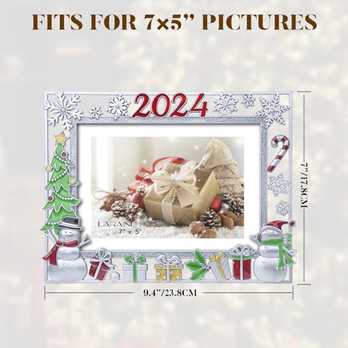 LARAINE-Picture-Photo-Frame-5×7-Metal-2024-Christmas-High-Definition-Glass-Display-Pictures-for-Tabletop-Home-Decorative-Holiday-Gift-Silver-2024 LARAINE Picture Photo Frame 5×7 Metal 2024 Christmas High Definition Glass Display Pictures for Tabletop Home Decorative Holiday Gift Silver 2024