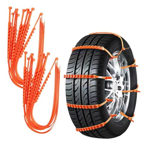 Reusable Snow Tire Chains for Trucks & SUVs - 2025 Upgrade 20 PCS Emergency Anti-Skid Traction Chains, Heavy Duty Plastic Wheel Cables for Winter Driving on Snow/Ice & Muddy Roads