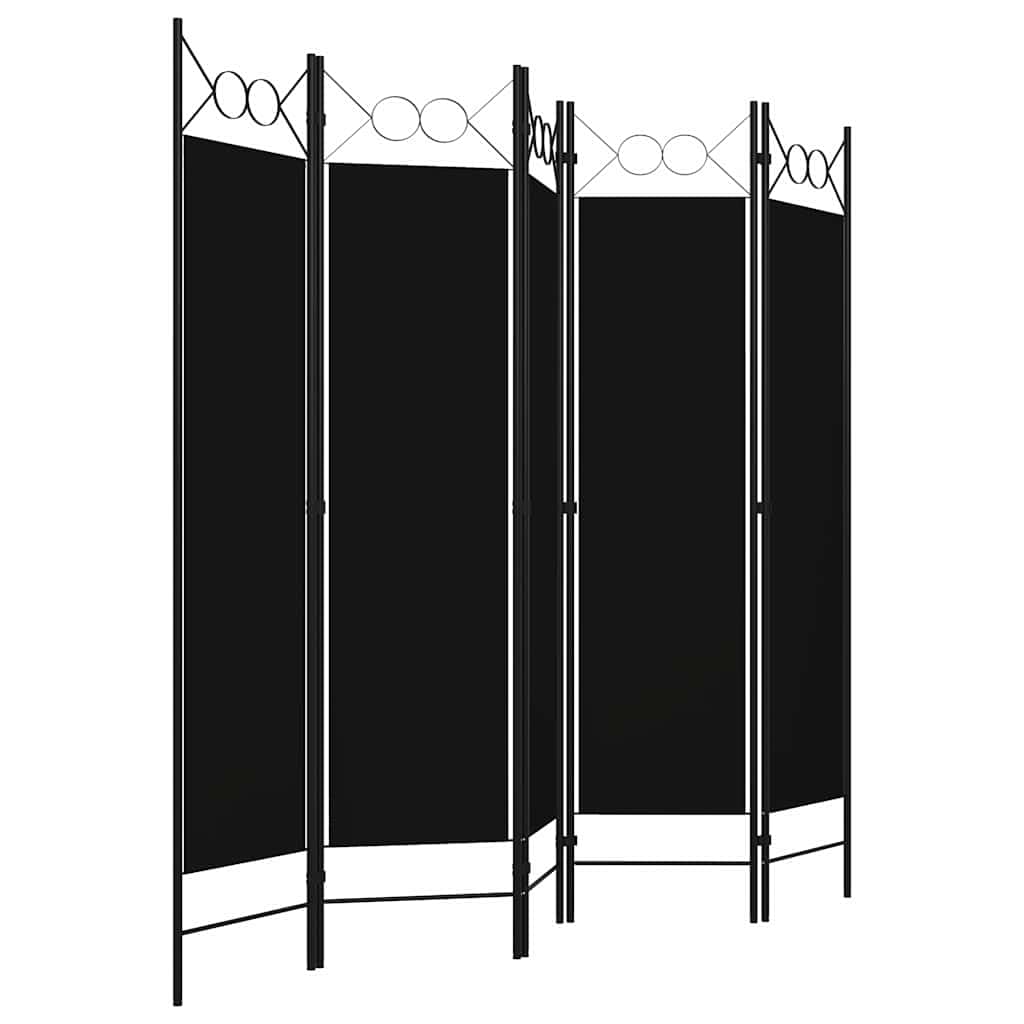 Mangloder - Separador de habitaciones (5 piezas, 200 x 180 cm, plegable, protección visual, para dormitorio, oficina, salón, marco de hierro pulverizado)