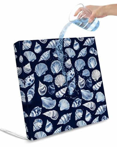 2 Pack Navy Blue Coastal Waterproof Cushion Covers with Ties, Outdoor Patio Chaise Lounge Chair Seat Cushion Slip Covers Replacement(Only Cover) Summer Beach Shell Conch 22