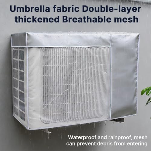 Image of HASTHIP Split Condenser Cover Air Conditioner Cover Oxford Fabric Vent Hole Four Season Protection for 1.5 Ton to 2.0 Ton Outdoor AC Unit
