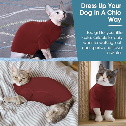 Pull à col roulé pour chat vêtement polaire Sphynx chaud XL - 6