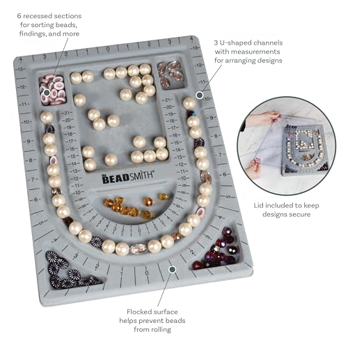 Image of The Beadsmith Bead Board with Cover, Grey Flocked (Pack of 2)