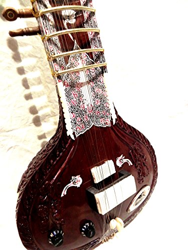 Sitar électrique indien fabriqué à la main – Style Shri Ravi Shankar – Bois – Corde et mizrab – Sac inclus - Les Beatles, Paul McCartney, John Lennon, RIngo Starr, George Harrison Sitar électrique indien fabriqué à la main - Style Shri Ravi Shankar - Bois - Corde et mizrab - Sac inclus – Image 3