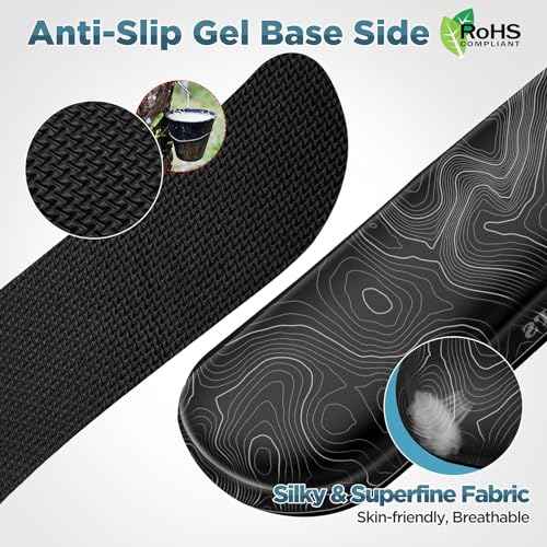 Image of Gimars Enlarge Silky and Superfine Fabric Gel Memory Foam Keyboard Wrist Rest Set, Ergonomic Keyboard Mouse Wrist Support for Typing Pain Relief, Comfort for Office, Gaming, Computer-Map Pattern