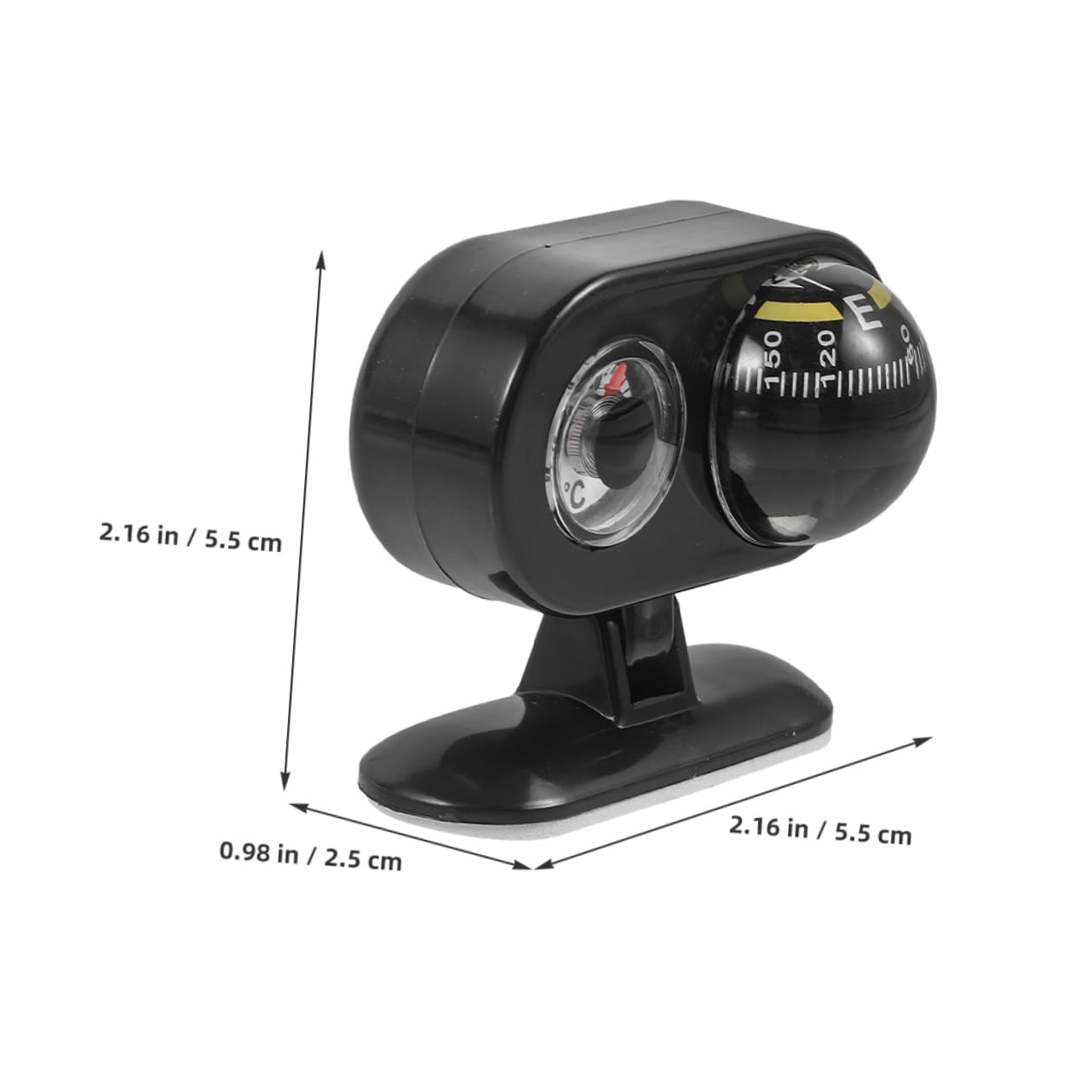 Alipis 2pcs Car Dash Compass Ball Compass for Dashboard Decorations Plastic Black