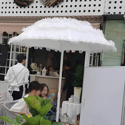 Sombrilla de encaje para playa y jardín con enchufe de tierra impermeable 3