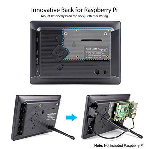 Raspberry Pi Display mit Touch Screen, ELECROW 7-Zoll Touchscreen Monitor 1024×600 IPS Portable Mini Monitor für Raspberry Pi, PC, BB Black, Banana Pi, Jetson Nano - Image 7