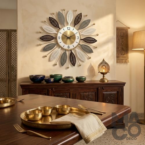 Image of Stylish Vintage Wall Clock for Hall and Living Room - Perfect Home Decor and Interior Design Item for Bedroom or Corner Spaces - wall Clock for Bed Room