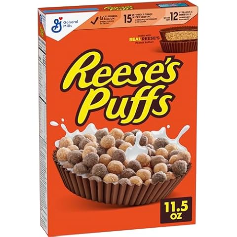 Reese's Puffs, Chocolatey Peanut Butter Cereal, 11.5 OZ Box Cover
